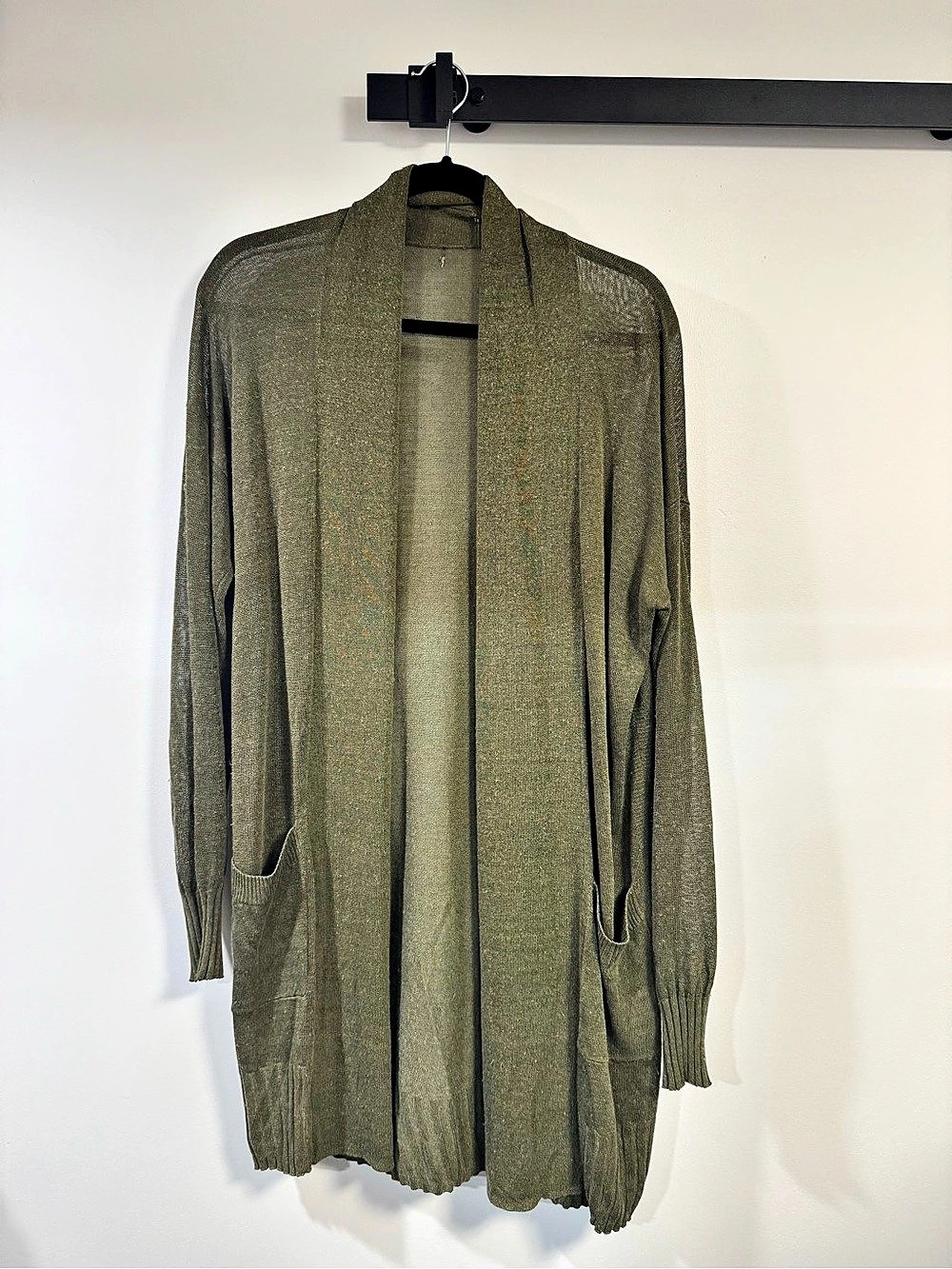 J.Crew Olive Open-Front Cardigan